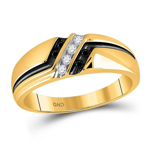 10kt Yellow Gold and Diamond Ring Band Style Double Heart Striped Ring 1/10 Cttw i2/i3, i/j 10kt Yellow Gold and Diamond Ring Band Style Double Heart Striped Ring 1/10 Cttw i2/i3, i/j